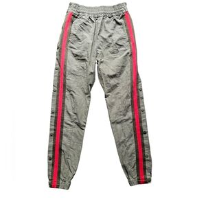 READYMADE Army green Khaki StreetRed stripe clips‎ sides track pants joggers S-M